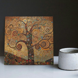 Azulejo Árbol de Oro de Klimt de la vida Resumen del Art N