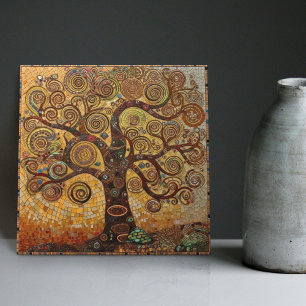 Azulejo Árbol de Oro de Klimt de la vida Resumen del Art N