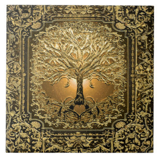 Azulejo Árbol de oro de la vida Rústico antiguo