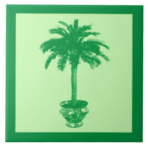 Azulejo Árbol de palmas potentes - verde esmeralda y verde
