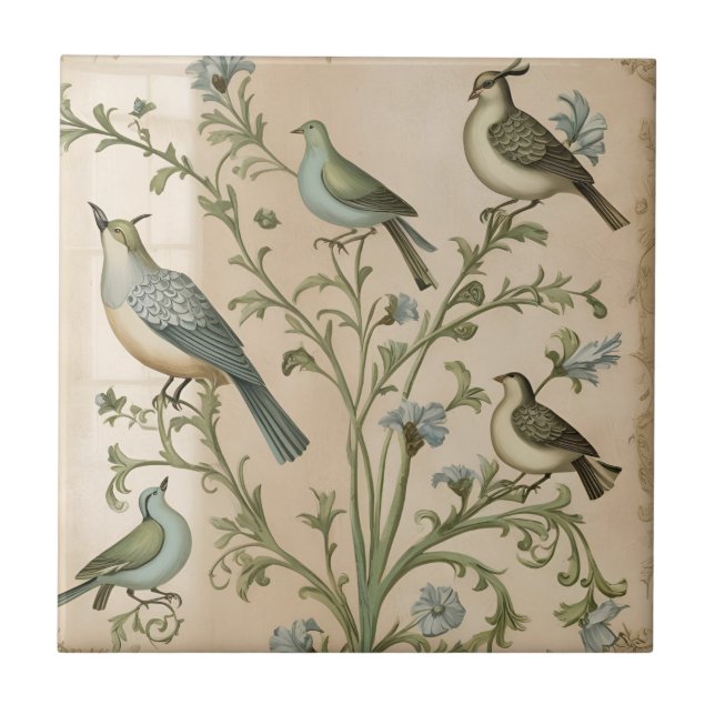 Azulejo Árbol de Perdiz Vintage (Frente)