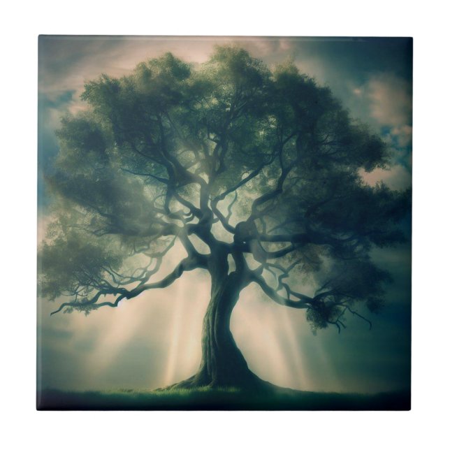 Azulejo Árbol de vida I mosaico cerámico (Frente)