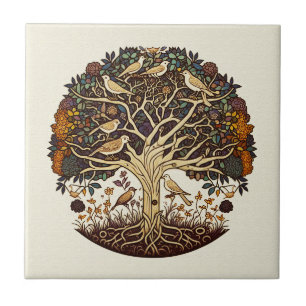 Azulejo Árbol de vida, pájaros sonoros