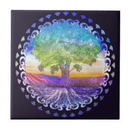 Azulejo Árbol del amor de la vida, paz, balanza