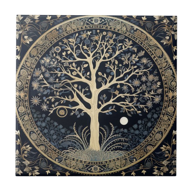 Azulejo Árbol dorado de la vida (Frente)