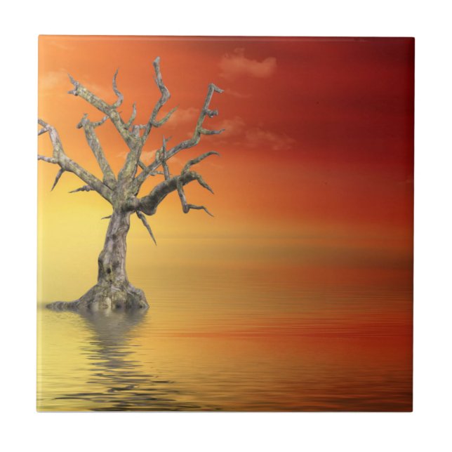 Azulejo Árbol muerto al amanecer (Frente)