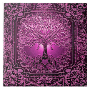 Azulejo Árbol rosa de la vida Rústico antiguo