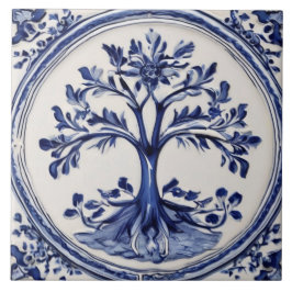 Azulejo Árbol rural Rústico País azul y blanco