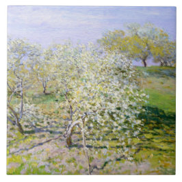 Azulejo Árboles de manzana en flor (por Claude Monet)