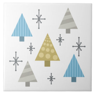 Azulejo Árboles de Navidad retro de los años 50