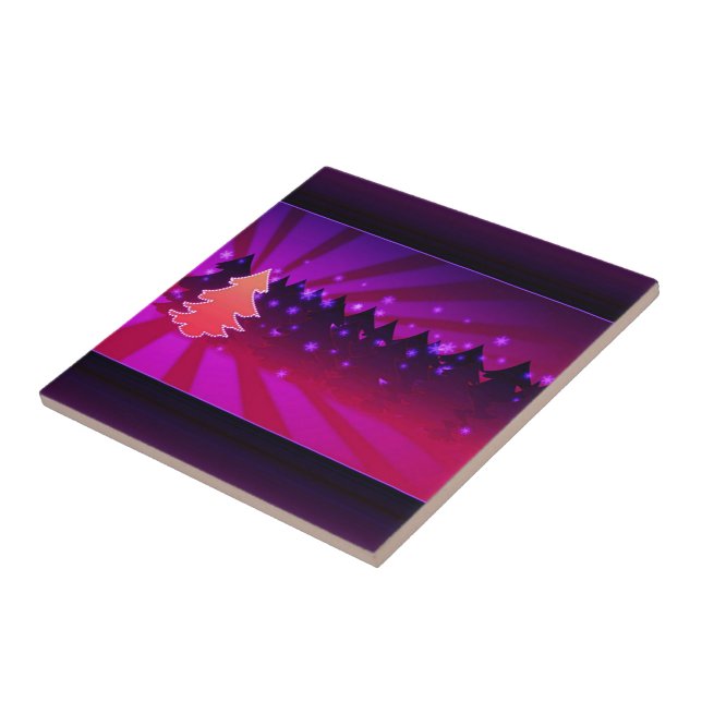 Azulejo Árboles de Navidad sombras de morado (Lado)