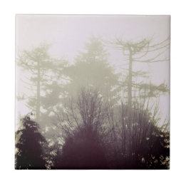Azulejo Árboles en niebla de cerámica