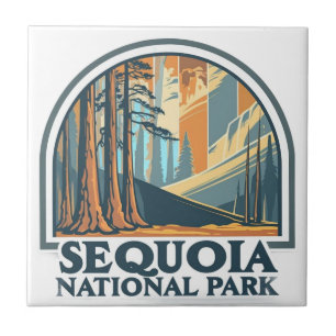 Azulejo Árboles gigantes de secuoya del Parque Nacional Se