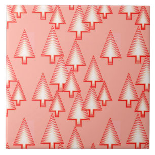 Azulejo Árboles modernos de Navidad metálicos - naranja de