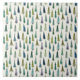 Azulejo Árboles navideños divertidos (arte ilustrado lindo