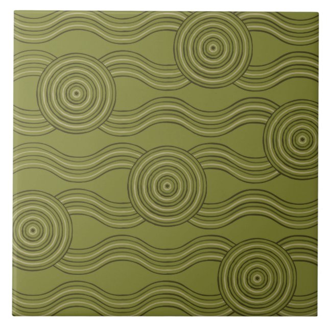 Azulejo Arbusto de arte aborigen (Frente)