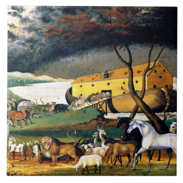 Azulejo Arca de Noé, pintura de Edward Hicks (Frente)