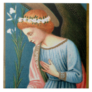 Azulejo Arcángel Gabriel, Anunciación de Lippi (Detalle)
