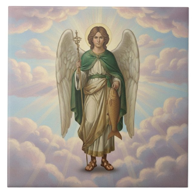 Azulejo Arcángel Rafael Ángel (Frente)