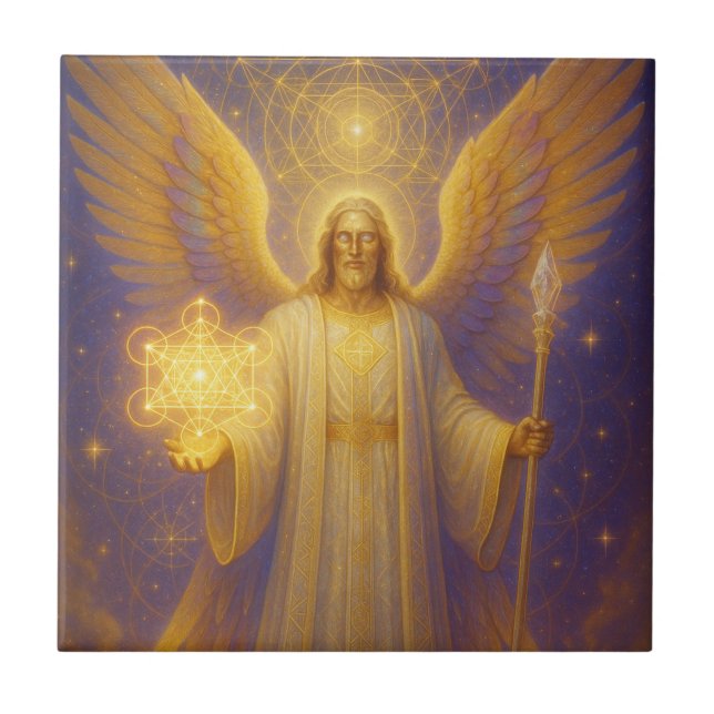 Azulejo Archangel Metatron - Guardián de la Sabiduría Sagr (Frente)
