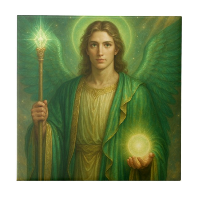 Azulejo Archangel Raphael - Divino Sanador de la Luz (Frente)
