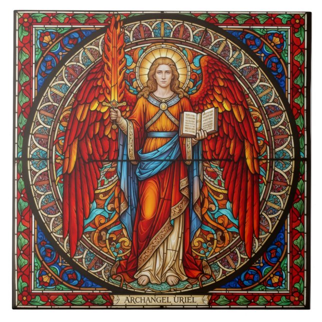 Azulejo Archangel Uriel Angel of Wisdom & Illumination (Frente)
