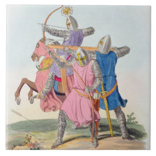 Azulejo Archers y un ballestero, 1312, de 'AR antigua
