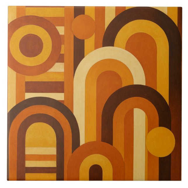 Azulejo Arches and Sunspots Retro MCM Geometric Design (Frente)