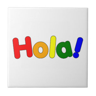 Azulejo Arco iris español hola: Iris Hola de Espanol
