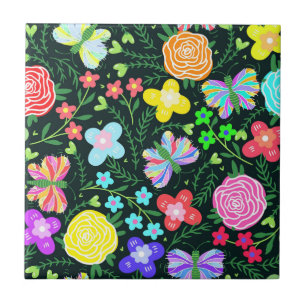 Azulejo Arcoiris de flor de mariposa