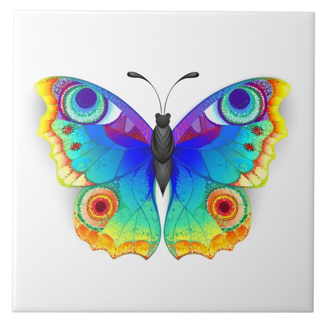 Azulejo Arcoiris mariposa Peacock Eye (Frente)