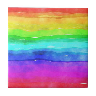 Azulejo Arcoiris pintado