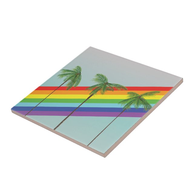 Azulejo Arcoíris y Palmeras (Lado)