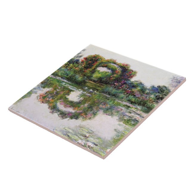 Azulejo Arcos de flores de época Giverny Claude Monet Post (Lado)