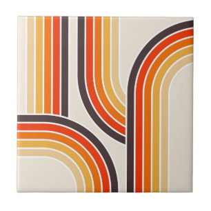 Azulejo Arcos y líneas retro coloridos