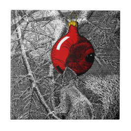 Azulejo Ardilla en árbol de Navidad