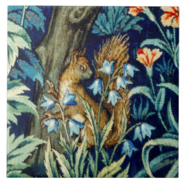 Azulejo ardilla en el bosque, William Morris