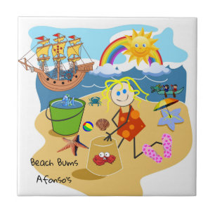 Azulejo Arena de arena dorada de cerámica Tile Beach Crabs