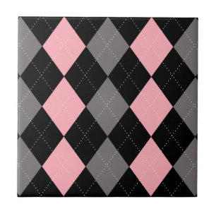 Azulejo Argel gris negro rosado retro