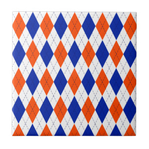 Azulejo Argyle naranja y Diamante Azul
