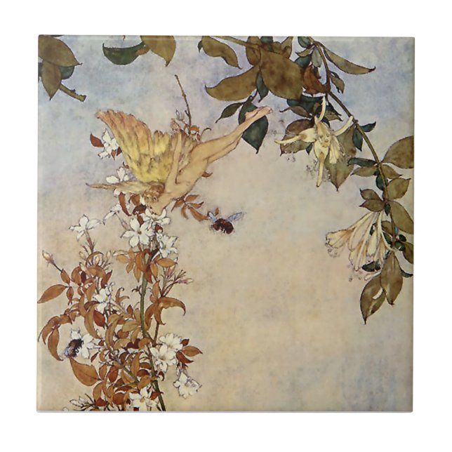Azulejo "Ariel y la abeja" de Edmund Dulac (Frente)