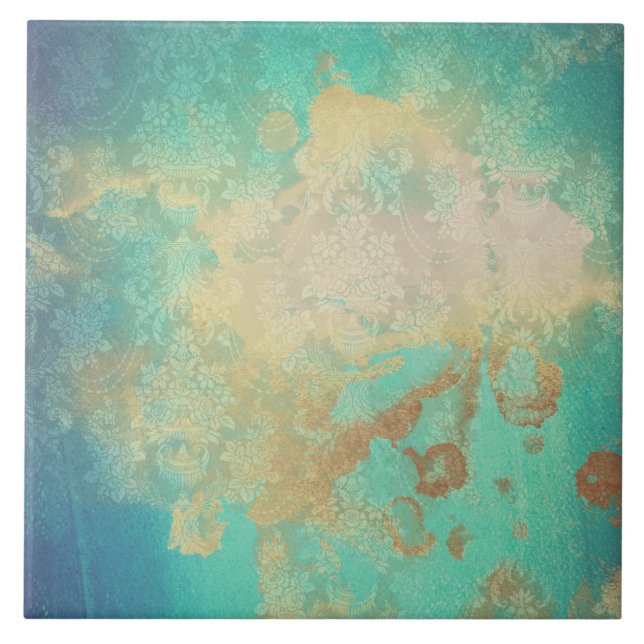 Azulejo Aristóteles azul-verde azulado beige de apariencia (Frente)