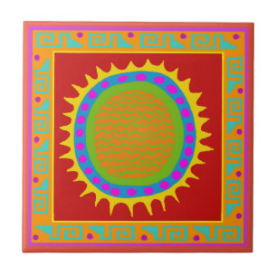 Azulejo Arizona Del Sol Tile - Rojo Amarillo Azul Rosa