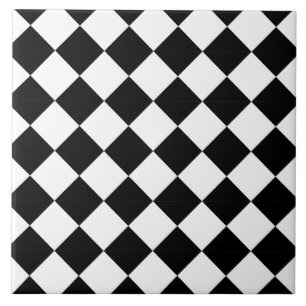 Azulejo Arlequín Clásico de Cuadros en Diagonal en Blanco