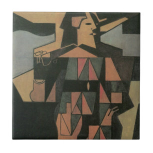 Azulejo Arlequín de Juan Gris, Arte del Cubismo Vintage