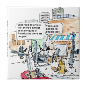 Azulejo Armas no matan regalos divertidos, tetas y tarjeta