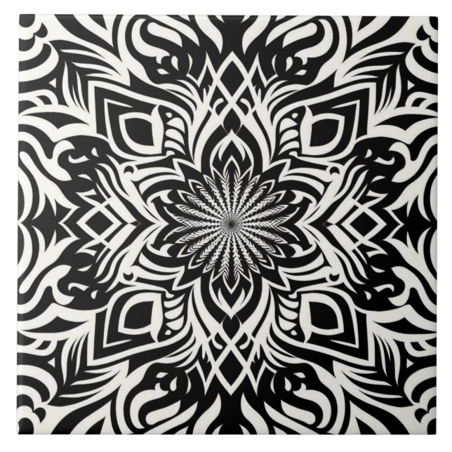 Azulejo Armonía B&W (sin frontera) (Frente)