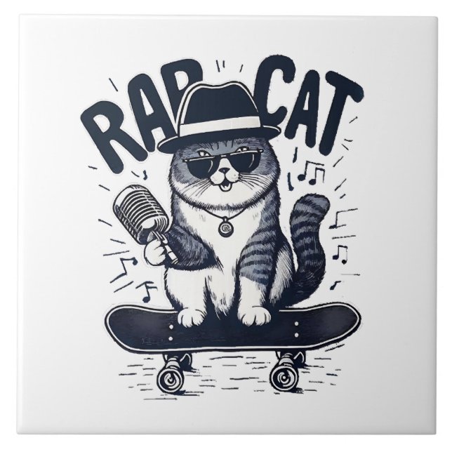Azulejo Armonía de rap Cat (Frente)