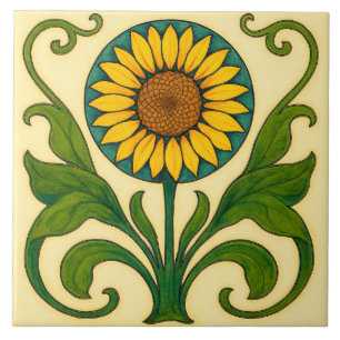 Azulejo Armonía Explosión de Sol: Girasol Nouveau