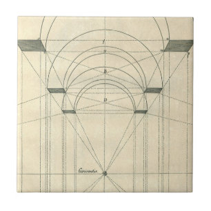 Azulejo Arquitectura antigua, perspectiva de arco renacent